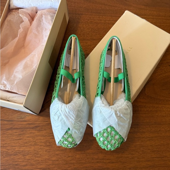 new Loeffler Randall “Leonie” Green Crochet Ballet Flat Size 5 - Picture 3 of 10